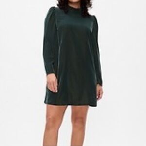 Velvet Puff-Sleeve Mini Dress